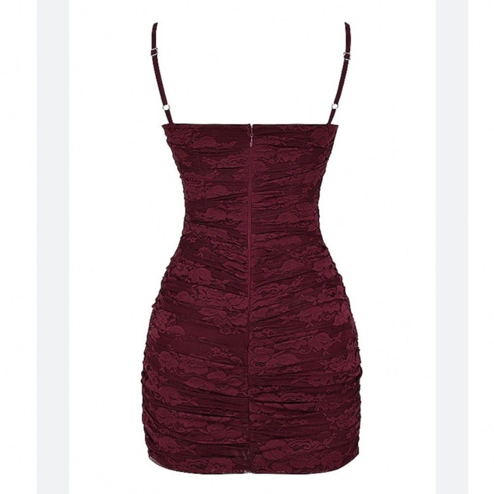 Mistress Rocks House of CB Mulberry Lace‎ Gathered Mini Dress New - Picture 7 of 13